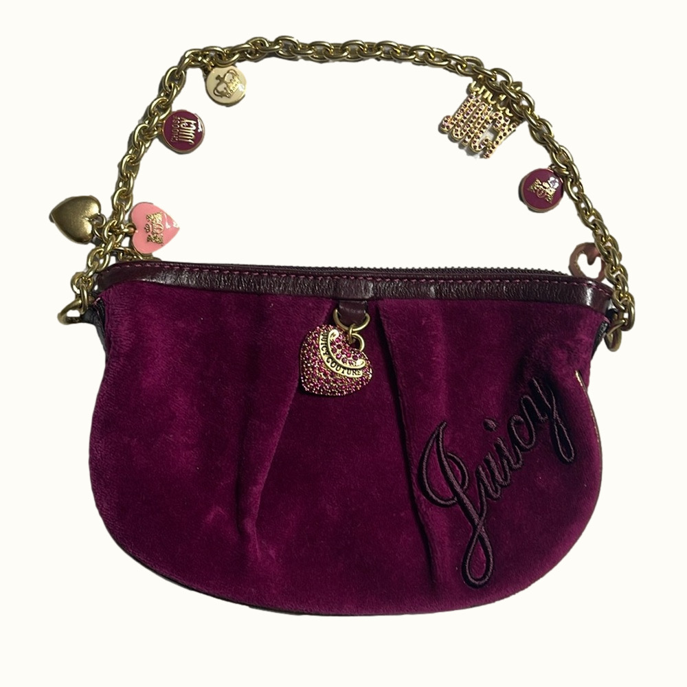 Juicy Couture Burgundy Mini Bag with Gold Chain